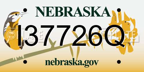 I37726Q Nebraska License Plate