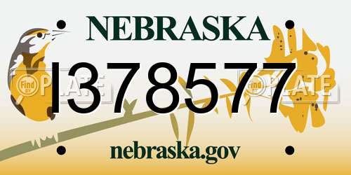 I378577 Nebraska License Plate