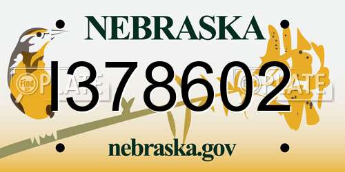 I378602 Nebraska License Plate
