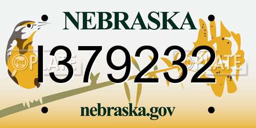I379232 Nebraska License Plate