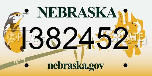 I382452 Nebraska License Plate