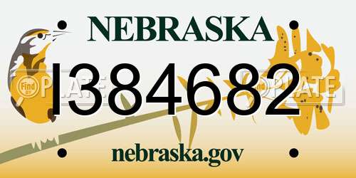 I384682 Nebraska License Plate