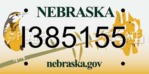 I385155 Nebraska License Plate