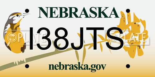 I38JTS Nebraska License Plate