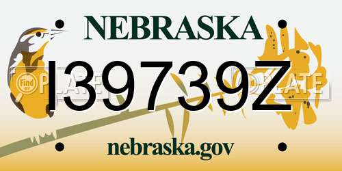 I39739Z Nebraska License Plate