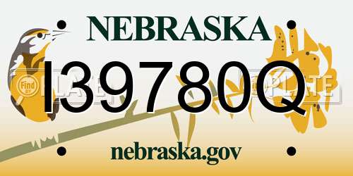I39780Q Nebraska License Plate