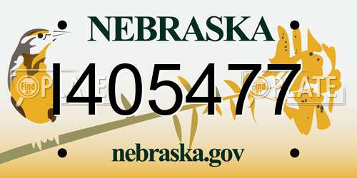 I405477 Nebraska License Plate