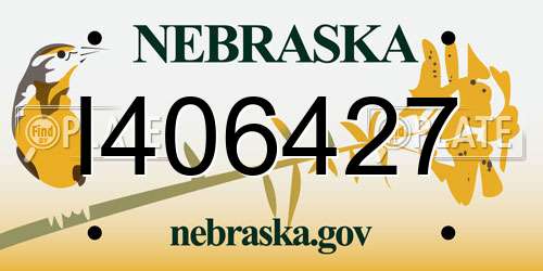 I406427 Nebraska License Plate