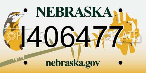 I406477 Nebraska License Plate