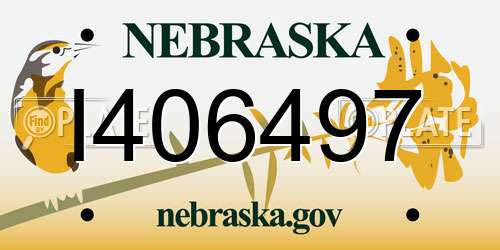 I406497 Nebraska License Plate