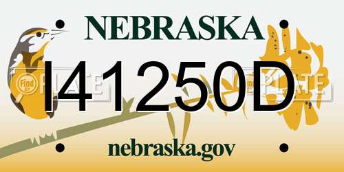 I41250D Nebraska License Plate