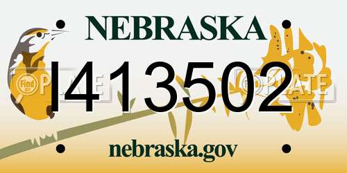 I413502 Nebraska License Plate