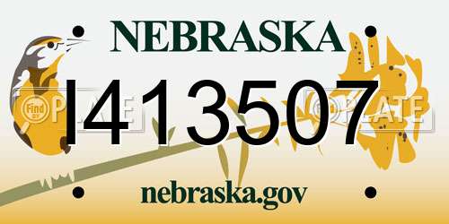 I413507 Nebraska License Plate