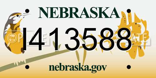 I413588 Nebraska License Plate