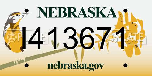 I413671 Nebraska License Plate