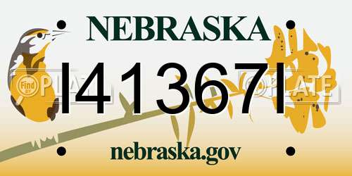 I41367I Nebraska License Plate