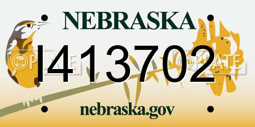 I413702 Nebraska License Plate