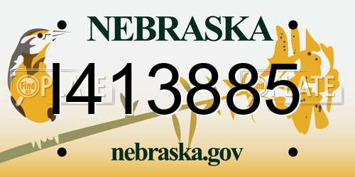 I413885 Nebraska License Plate