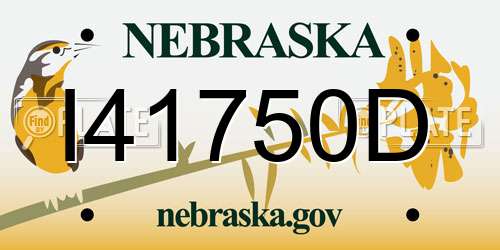 I41750D Nebraska License Plate