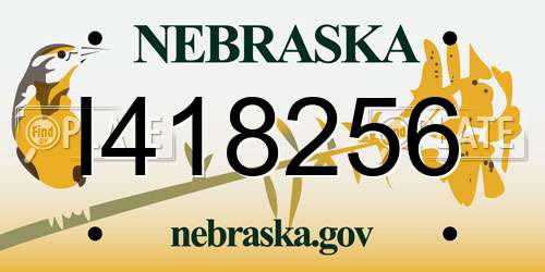 I418256 Nebraska License Plate