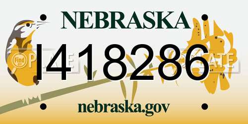 I418286 Nebraska License Plate