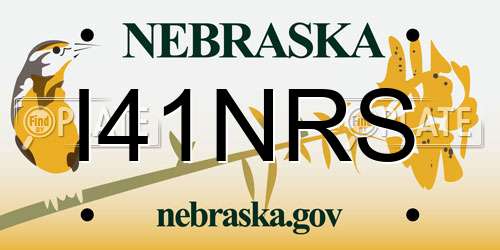 I41NRS Nebraska License Plate