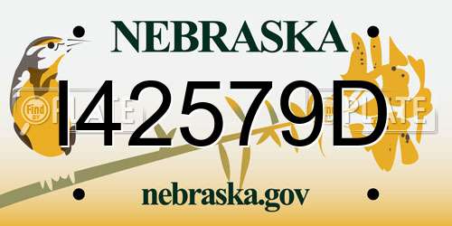 I42579D Nebraska License Plate