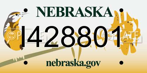I428801 Nebraska License Plate