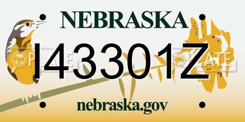 I43301Z Nebraska License Plate