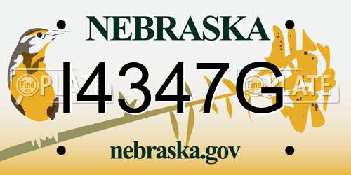 I4347G Nebraska License Plate