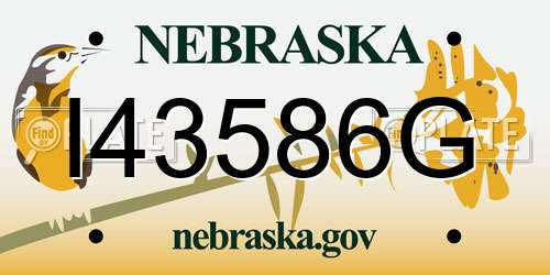 I43586G Nebraska License Plate