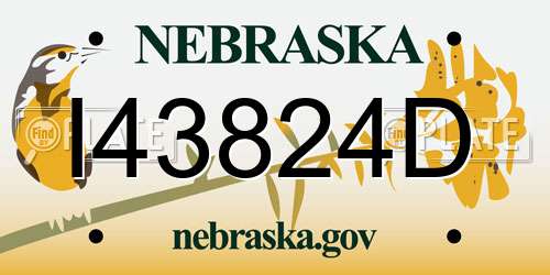 I43824D Nebraska License Plate