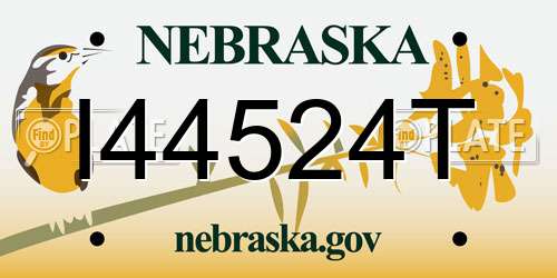 I44524T Nebraska License Plate