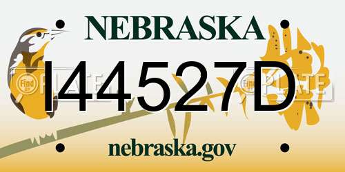 I44527D Nebraska License Plate