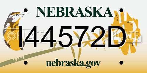 I44572D Nebraska License Plate