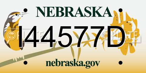 I44577D Nebraska License Plate