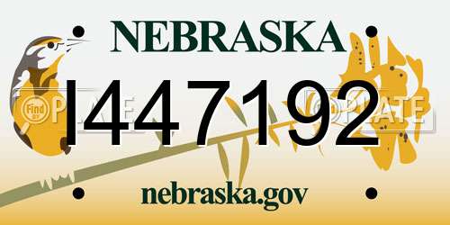 I447192 Nebraska License Plate