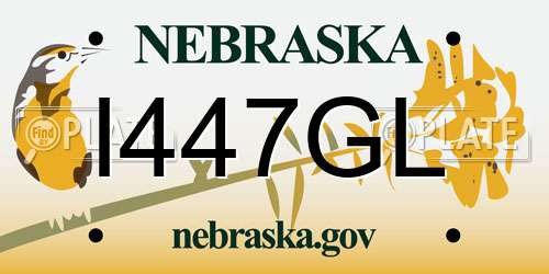I447GL Nebraska License Plate
