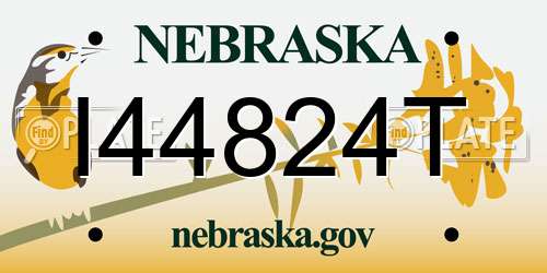 I44824T Nebraska License Plate
