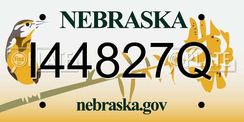 I44827Q Nebraska License Plate