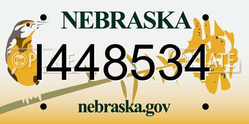 I448534 Nebraska License Plate