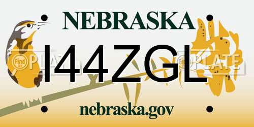 I44ZGL Nebraska License Plate