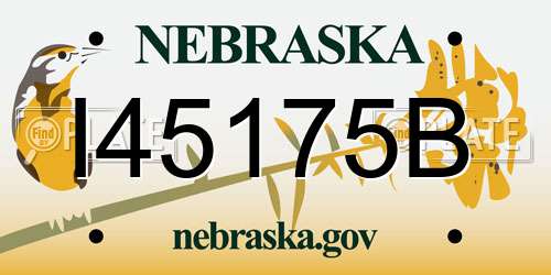 I45175B Nebraska License Plate