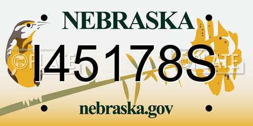 I45178S Nebraska License Plate