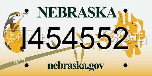 I454552 Nebraska License Plate