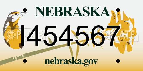 I454567 Nebraska License Plate