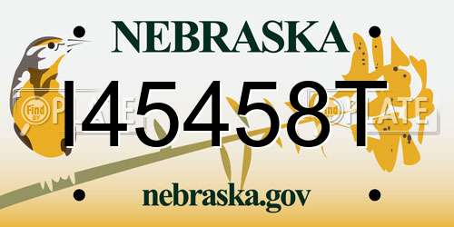 I45458T Nebraska License Plate