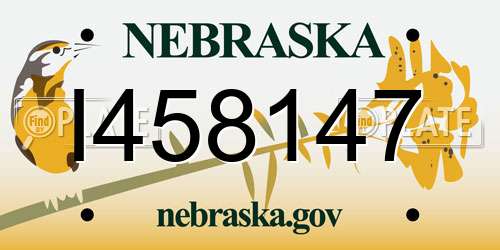 I458147 Nebraska License Plate