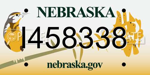 I458338 Nebraska License Plate