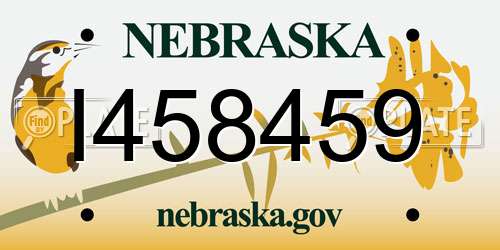 I458459 Nebraska License Plate